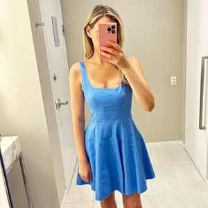 Staud Mini Wells Dress in Cornflower Blue